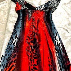 Fun pattern Maxi Dress Stretchy